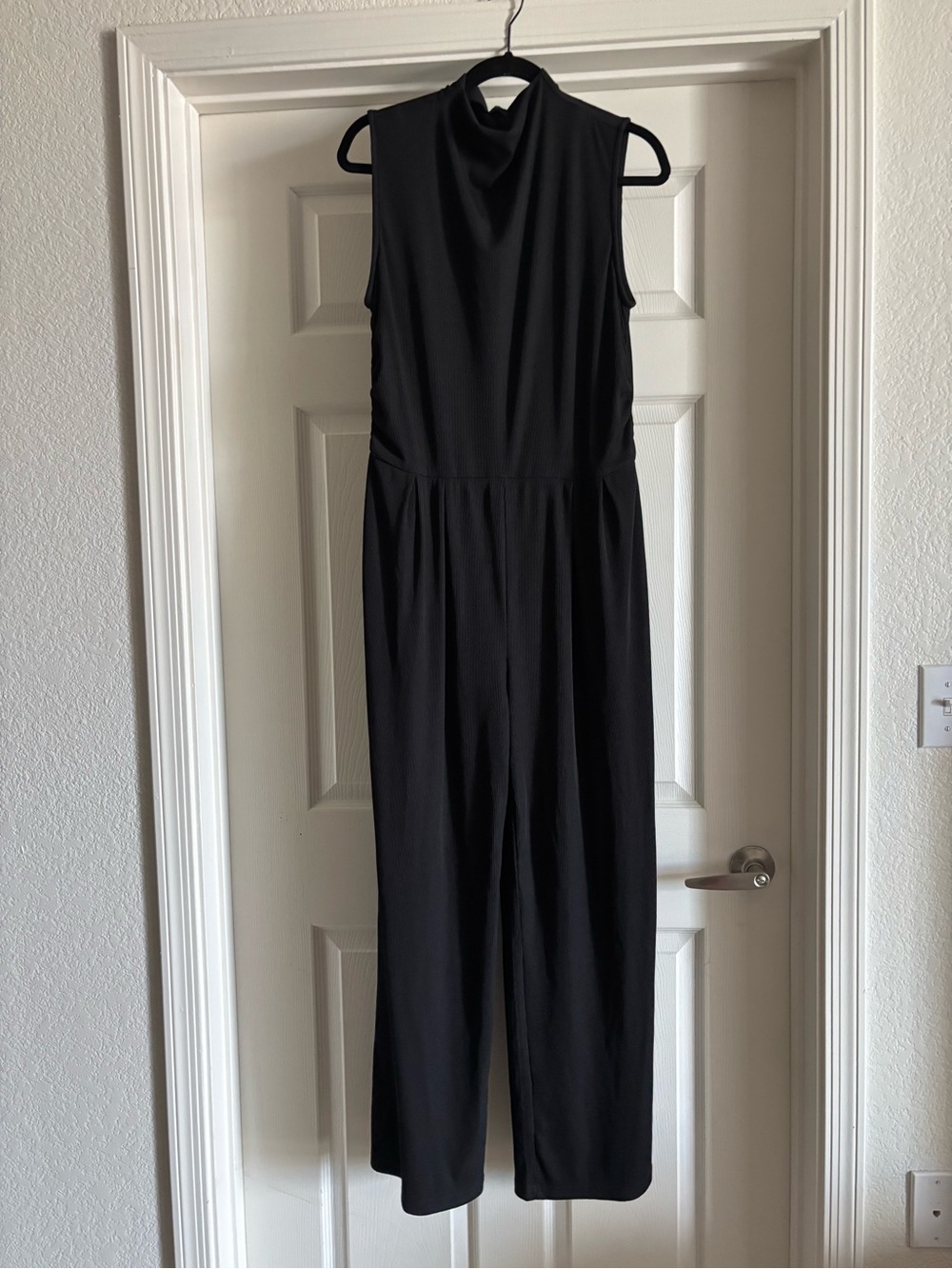 Classic Black Sleeveless High-Neck Jumpsuit